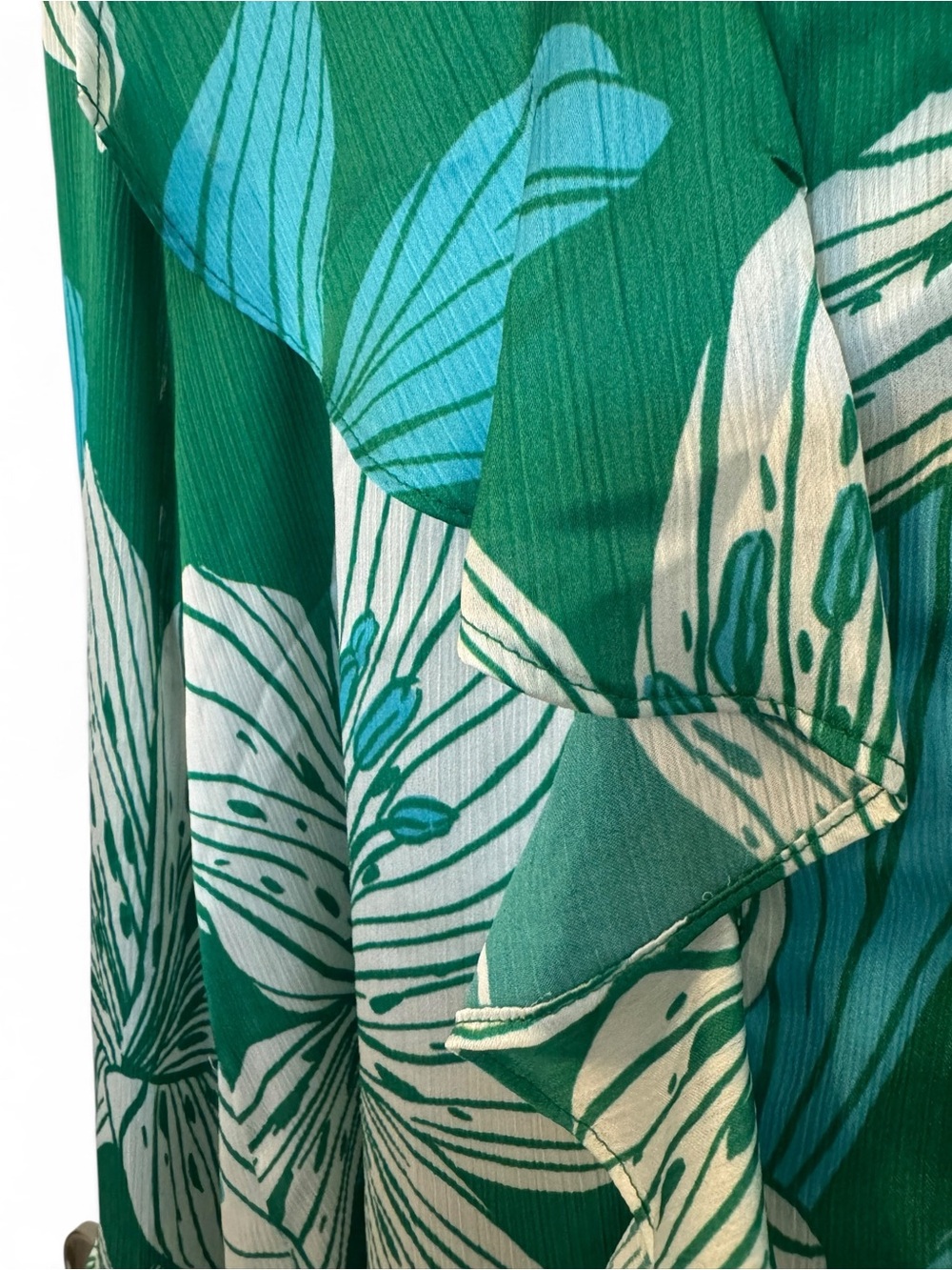 NWOT Ramy Brook Savanna Lily Print Ruffle Button Front Blouse Size XL - Picture 5 of 8